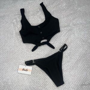 Haute swimwear black bikini set
